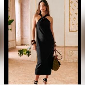 Sezane Sandra dress. Halter. Black. Size 2. Excellent condition.